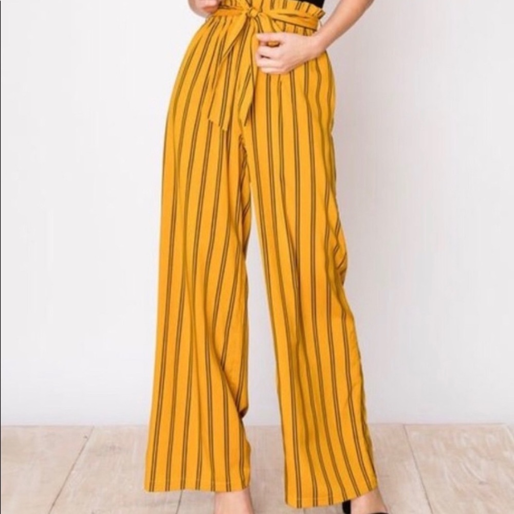 Wideleg Striped Pants